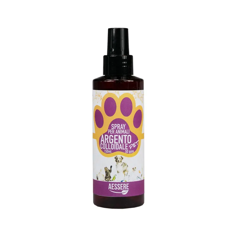 Spray di Argento Colloidale 50 PPM per Animali Domestici, 150ml