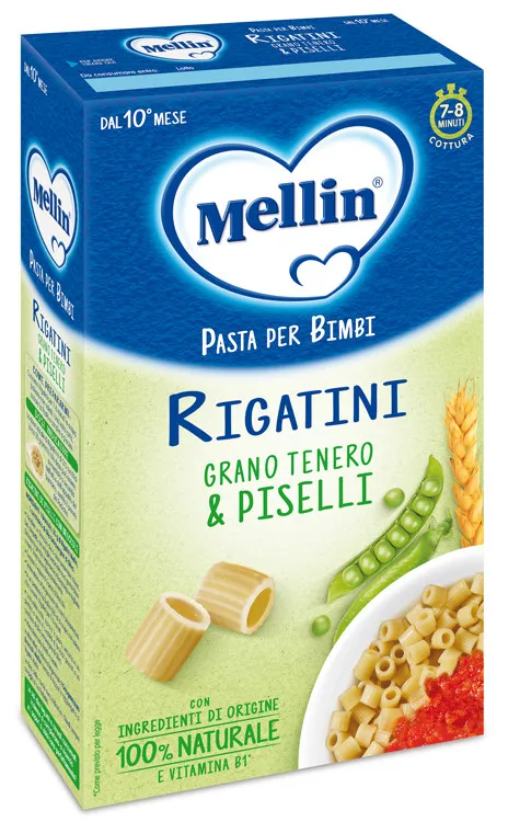 Mellin rigatini con piselli