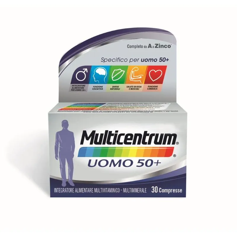 Multicentrum Uomo 50+ Multivitaminico, 30 Compresse