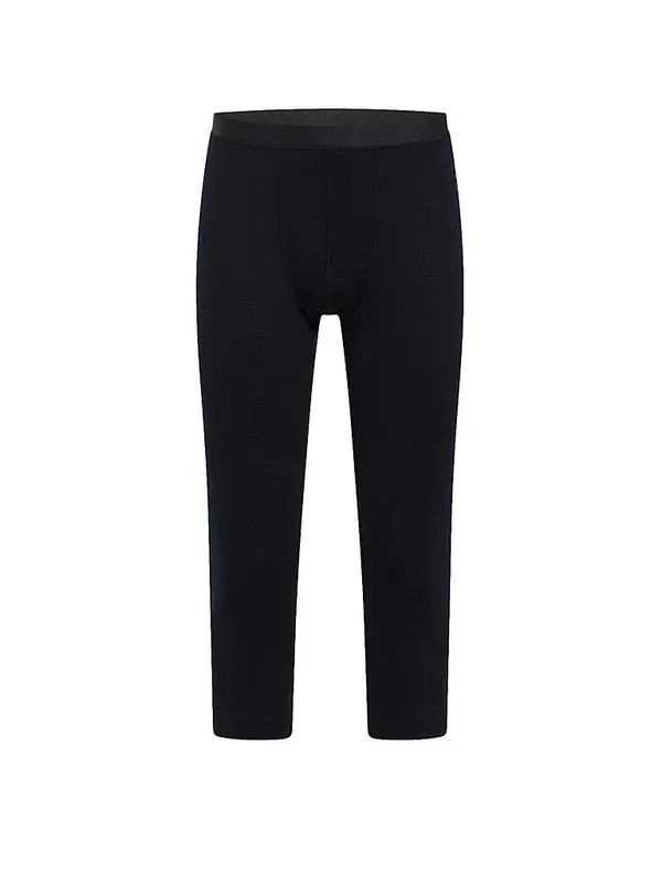 ODLO Pantaloni da uomo Merino 200 3/4 nero | XXL