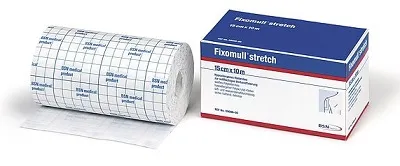 Fascia autoadesiva ipoallergenica fixomull stretch per fissaggio cateteri m 5 x 5 cm