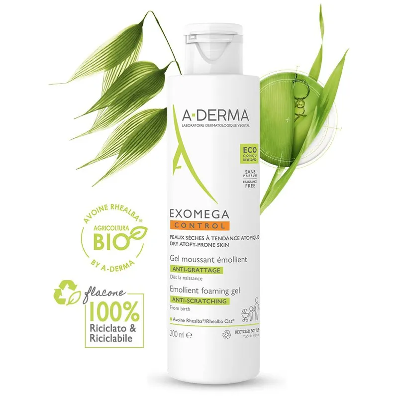 A-Derma Exomega Control - Gel Detergente Emolliente, 200ml