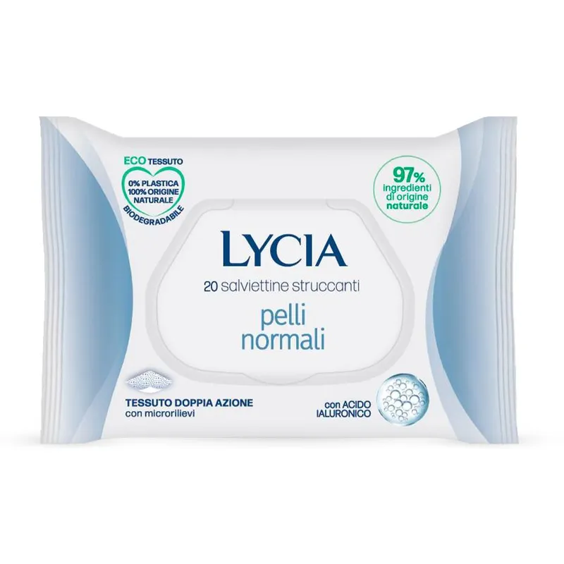 Lycia Salviettine Struccanti per Pelli Normali - Pacco da 20 Pezzi