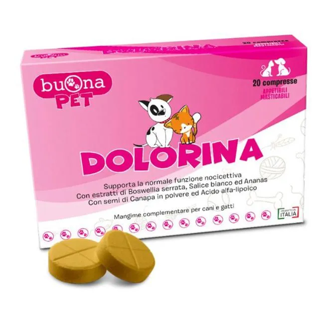 Dolorina Compresse Supplementari per Alimentazione di Cani e Gatti - 20 Pezzi