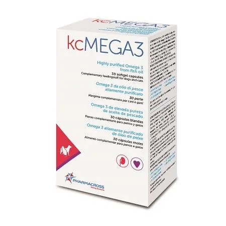 Kcmega3 Omega3 da Olio di Pesce - Integratore per Cani e Gatti