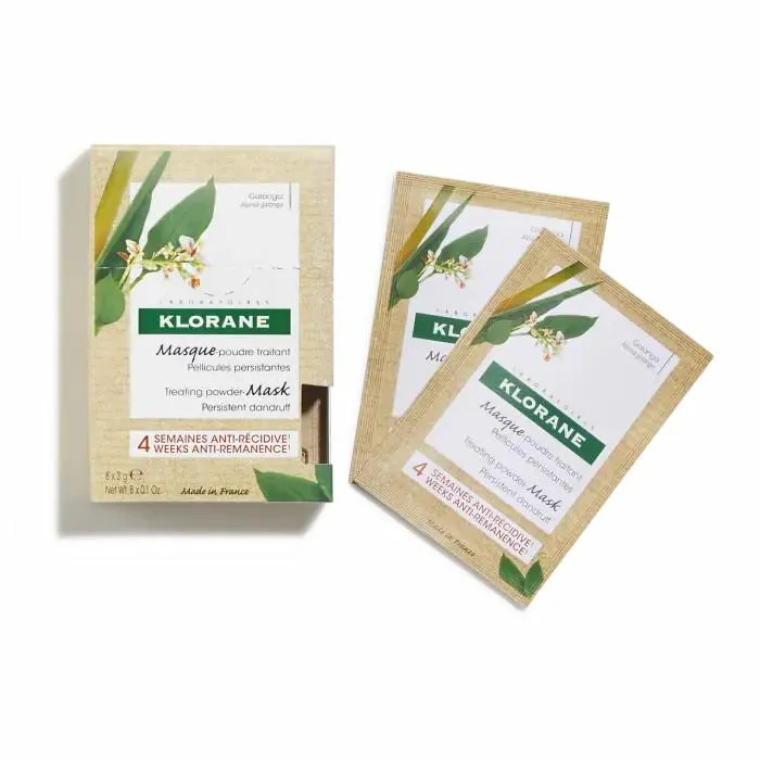 Klorane Maschera per Capelli in Polvere di Galanga - Pacchetto da 8x3g