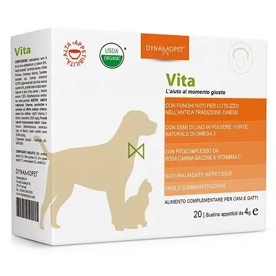 Complemento Alimentare Vita per Cani e Gatti - Pack di 20 Bustine da 4g