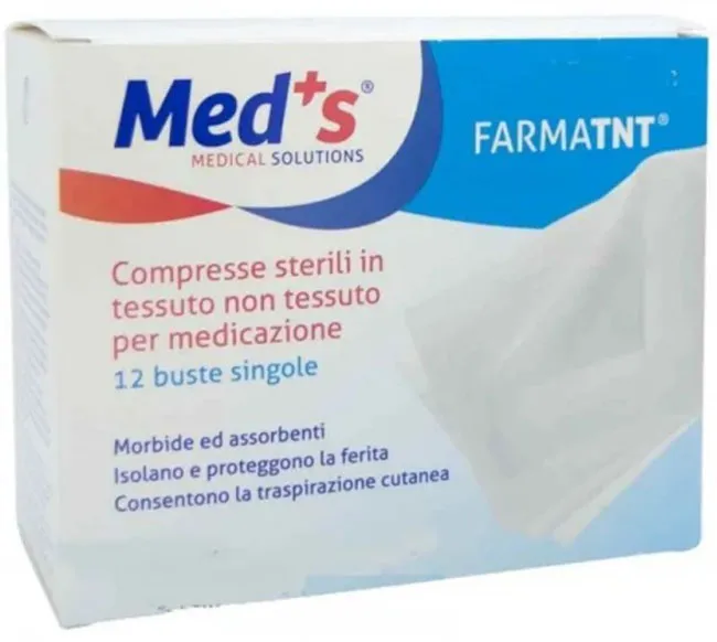 Garza compressa meds tessuto non tessuto 10x10cm 12 pezzi peel open