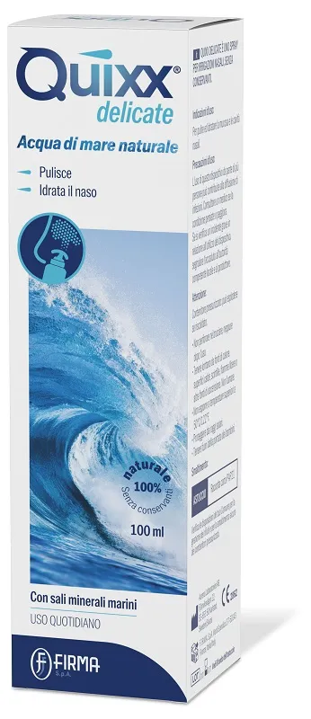 Soluzione spray per irrigazioni nasali quixx delicate acqua marina isotonica 100 ml