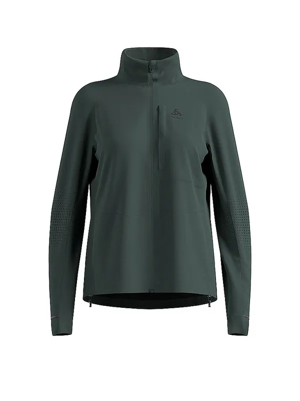 ODLO Giacca da running da donna Zeroweight Pro Warm Reflective verde scuro | L