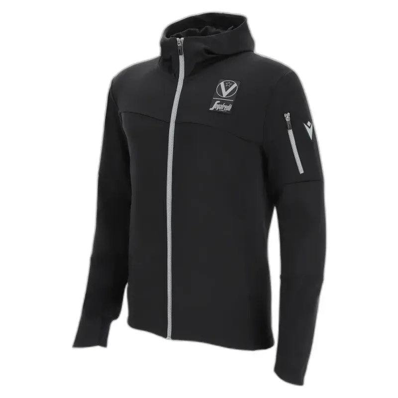 Felpa con cappuccio e zip Macron Athleisure SCC Virtus Zanzibar Tech