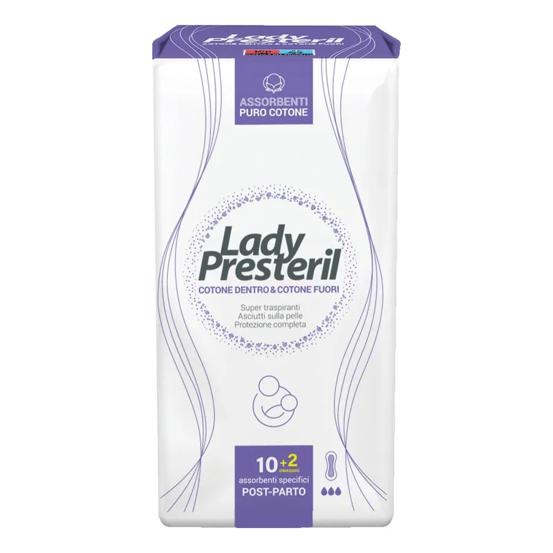 Lady presteril assorbente post parto 10 + 2 pezzi