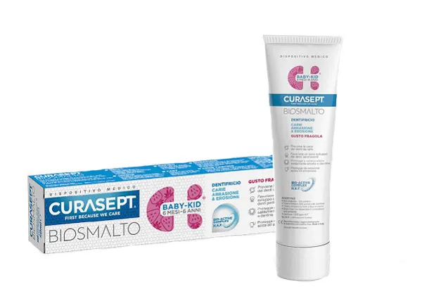 Curasept biosmalto dentifricio baby kid fragola 50 ml