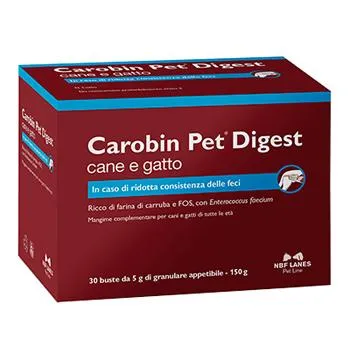 Carobin Pet Digest - Supporto Digestivo per Cani e Gatti - 30 Buste