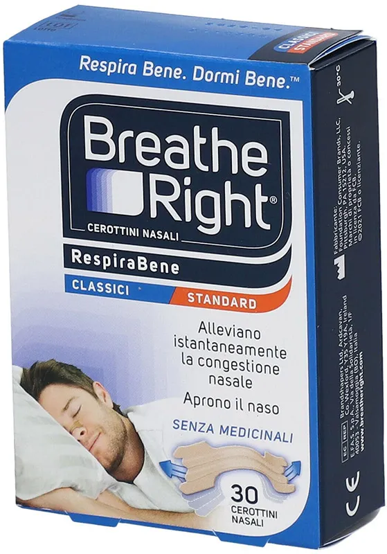 Cerotti nasali breath right classici 30 pezzi