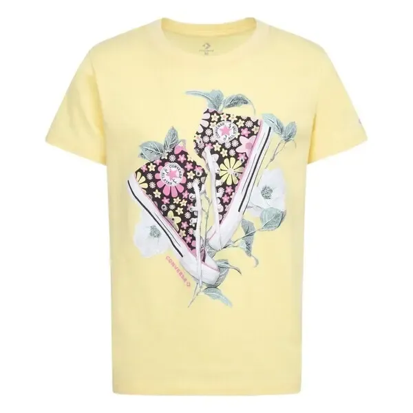 T-shirt da ragazza Converse Floral Sneaker