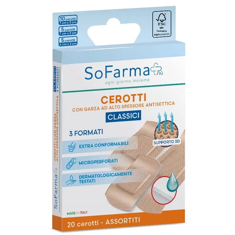 Sofarmapi Assortimento di 20 Cerotti Classici