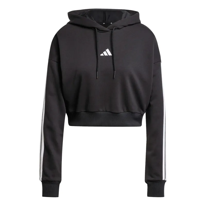 Felpa corta con cappuccio in french terry donna adidas Essentials 3-Stripes