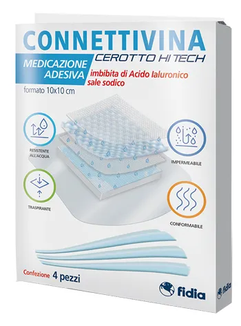 Cerotto connettivina hitech 10 x 10 cm 4 pezzi
