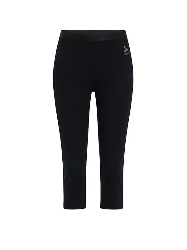 ODLO Pantaloni da donna 3/4 Merino 200 nero | XL