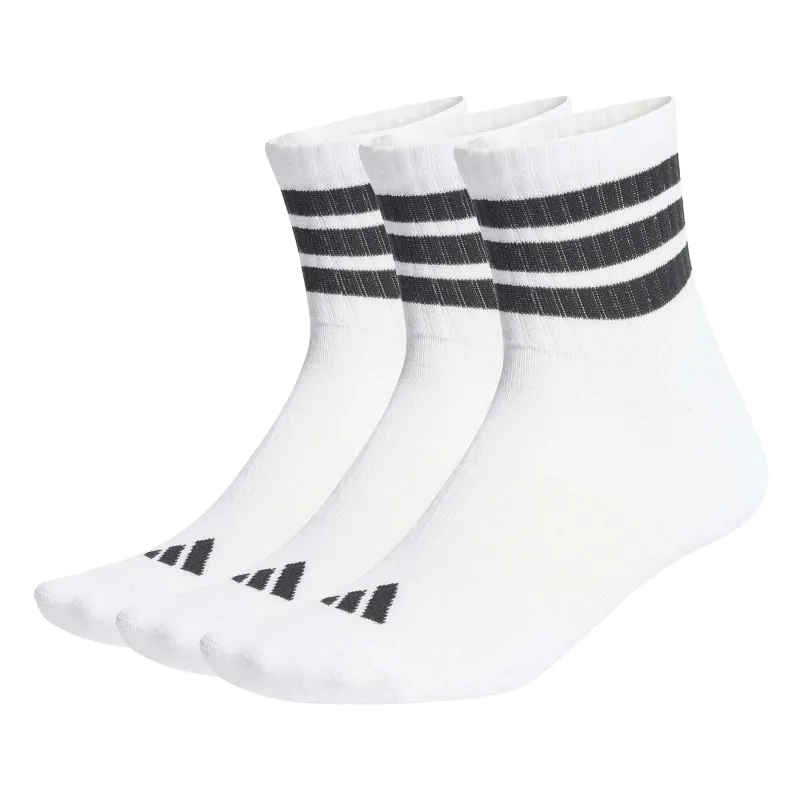 Calze imbottite a metà altezza adidas 3 stripes (x3)