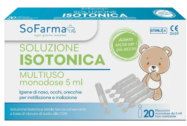 Soluzione salina 0,9% 20 flaconi 5 ml sofarmapiu