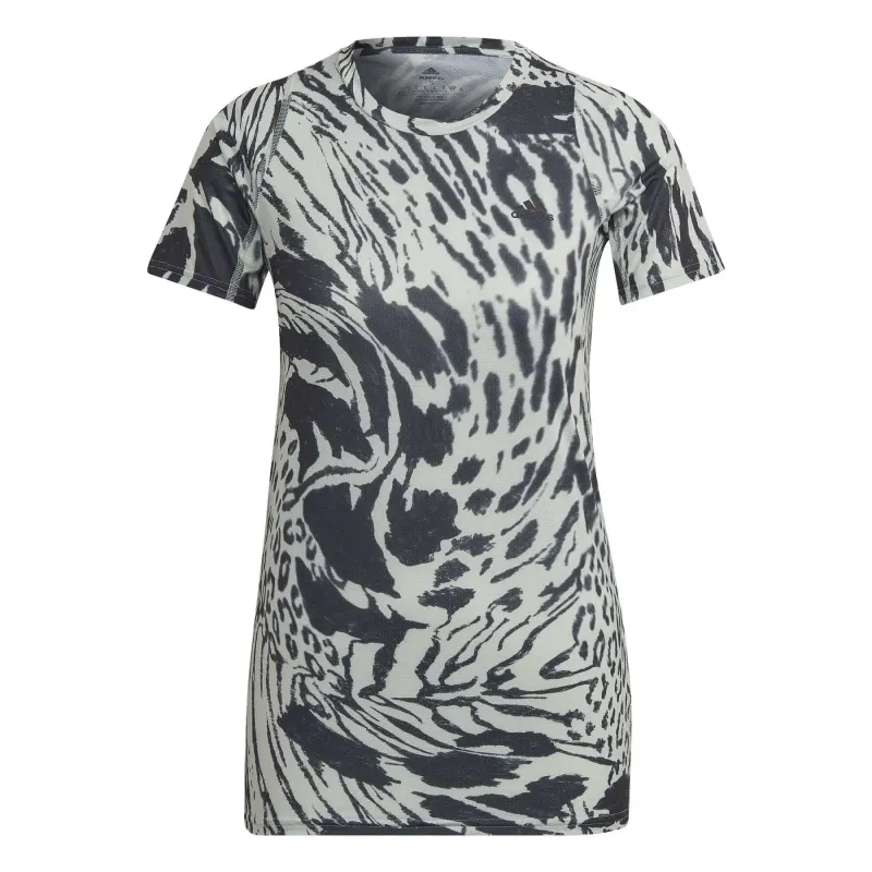 Maglietta da corsa veloce da donna con stampa all-over adidas