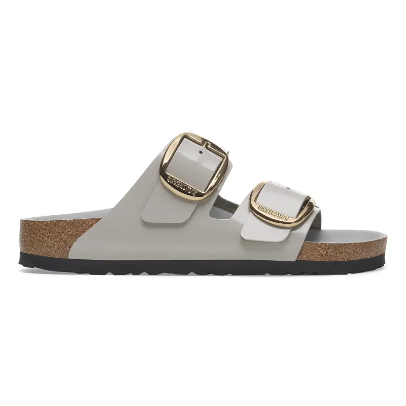 Sandali in pelle scamosciata naturale con fibbia grande da donna Birkenstock Arizona