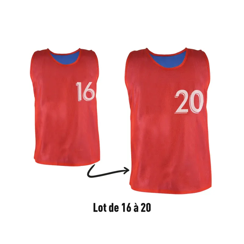 Chasubles reversibili numerate (N° 16 a 20) Sporti (x5)