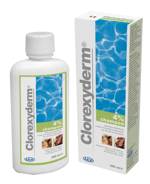 Clorexyderm shampoo per animali da compagnia clorexidina al 4% 250ml