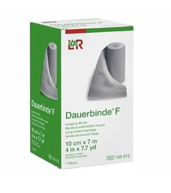Benda elastica dauerbinde f alta estensibilita' compressione leggera 10x700cm con graffette