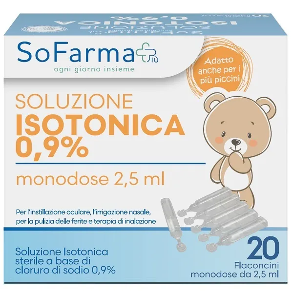 Soluzione salina 0,9% 20 flaconi 2,5 ml sofarmapiu