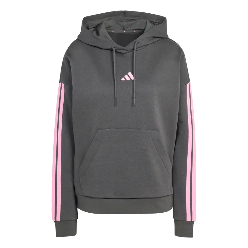 Felpa con cappuccio da donna adidas Essentials 3-stripes Fleece