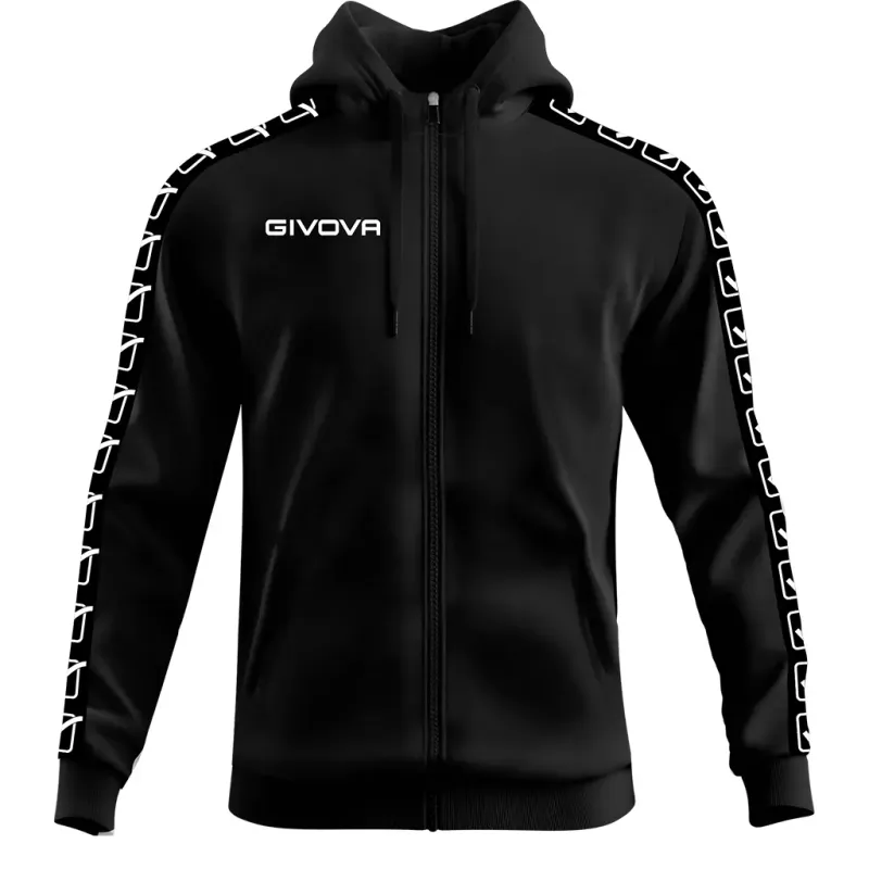Felpa fascia con cappuccio e zip integrale Givova
