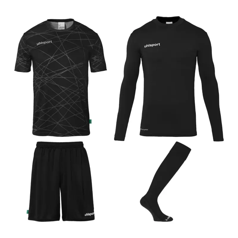 Set maglia calcio, pantaloncini e calzini da portiere per bambini Uhlsport Prediction
