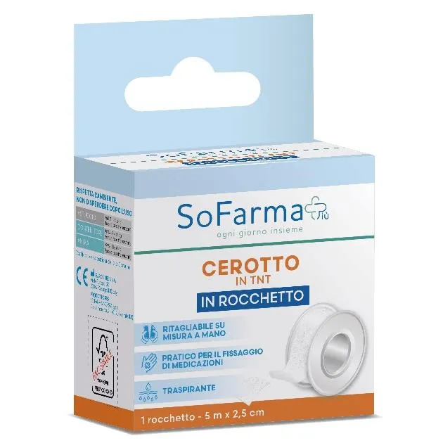 Sofarmapi Cerotto in Rocchetto Medicale TNT, 5m x 2,5cm