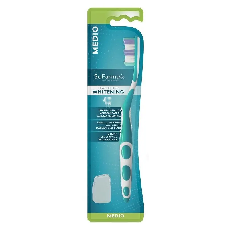Sofarmapi Spazzolino da Denti con Setole Medie - Kit Sbiancante, 1 Pezzo