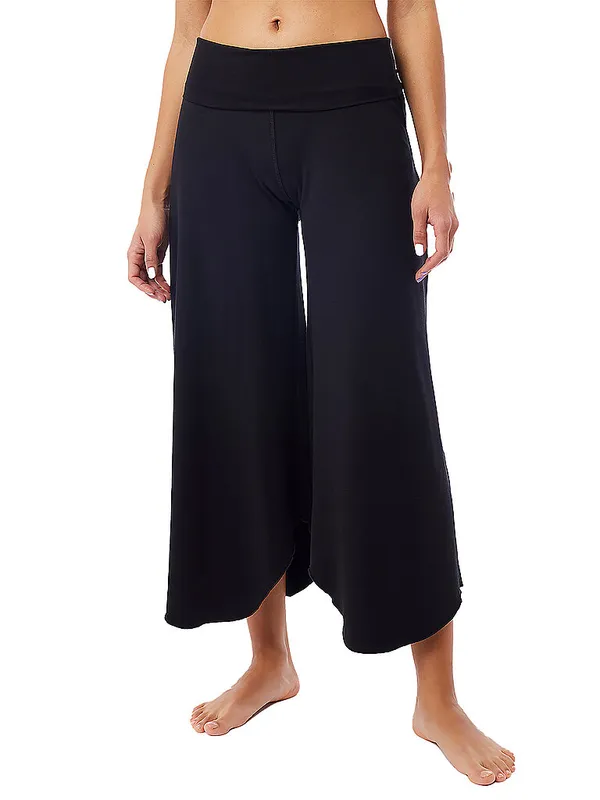 MANDALA Pantaloni da yoga da donna Roll Over Tulip nero | M