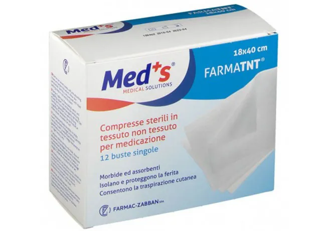Garza compressa meds tessuto non tessuto 18x40cm 12 pezzi ssr