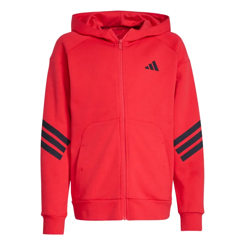 Felpa con cerniera a cappuccio per bambini adidas Future Icons 3-Stripes