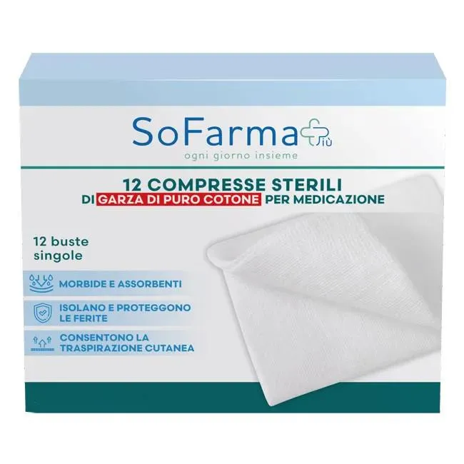 SofarmaPi Compresse di Cotone 18x40 - Confezione da 12 Pezzi