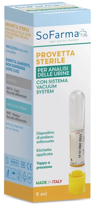 Provetta sottovuoto vacutest sofarmapiu' da 9 ml