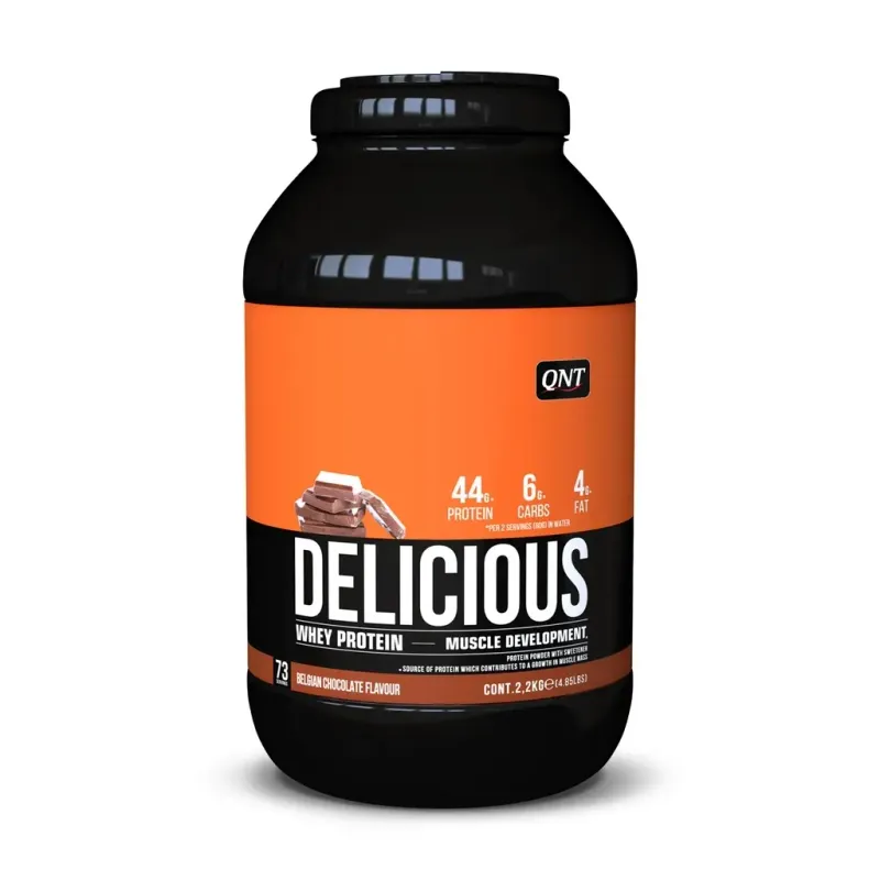 Polvere proteica di proteine del siero di latte al cioccolato QNT Delicious Whey