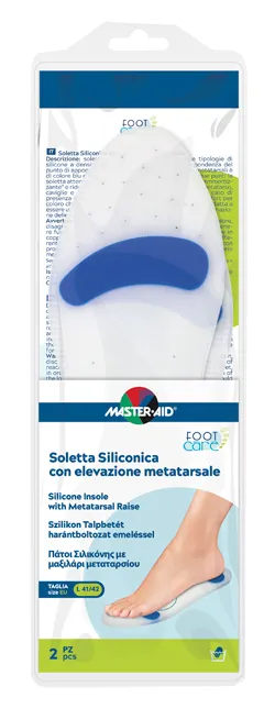 Master-aid foot care soletta siliconica large 41-42 eu elev metatarso