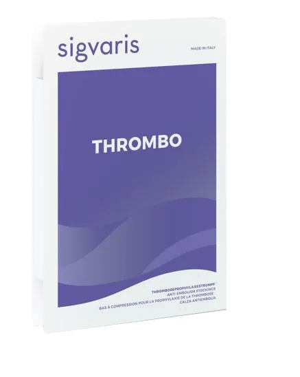 Sigvaris thrombo monocollant lungo punta aperta bianco s