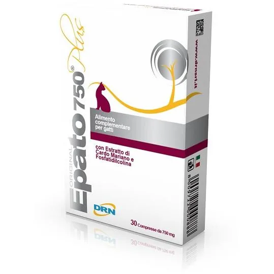 Epato Plus 750 per Gatti - Integratore Salute Epatica, 30 Compresse