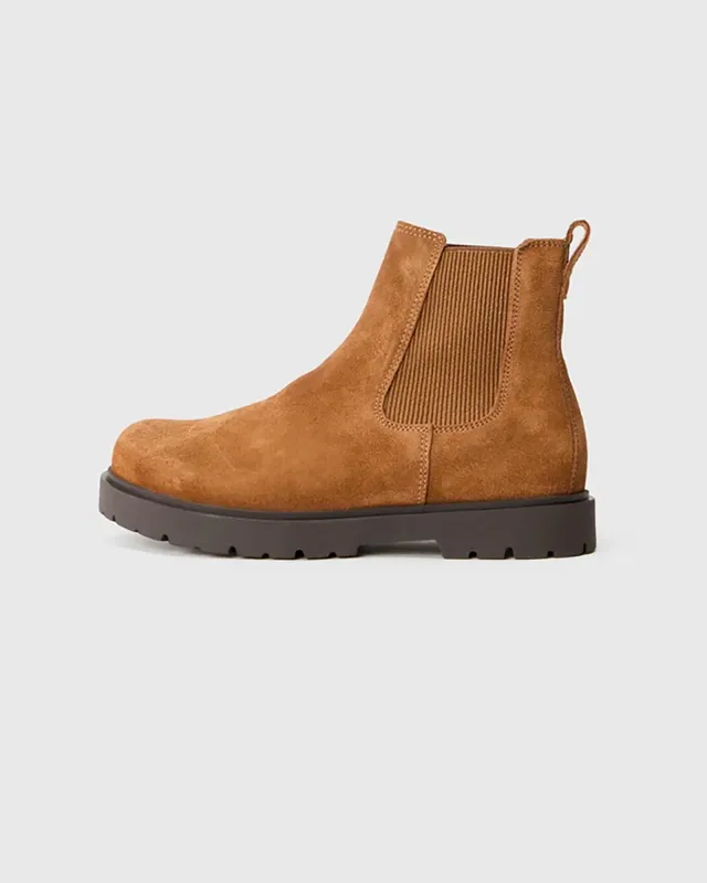 Birkenstock Stivale Highwood Slip On Suede Leather Dark Tea