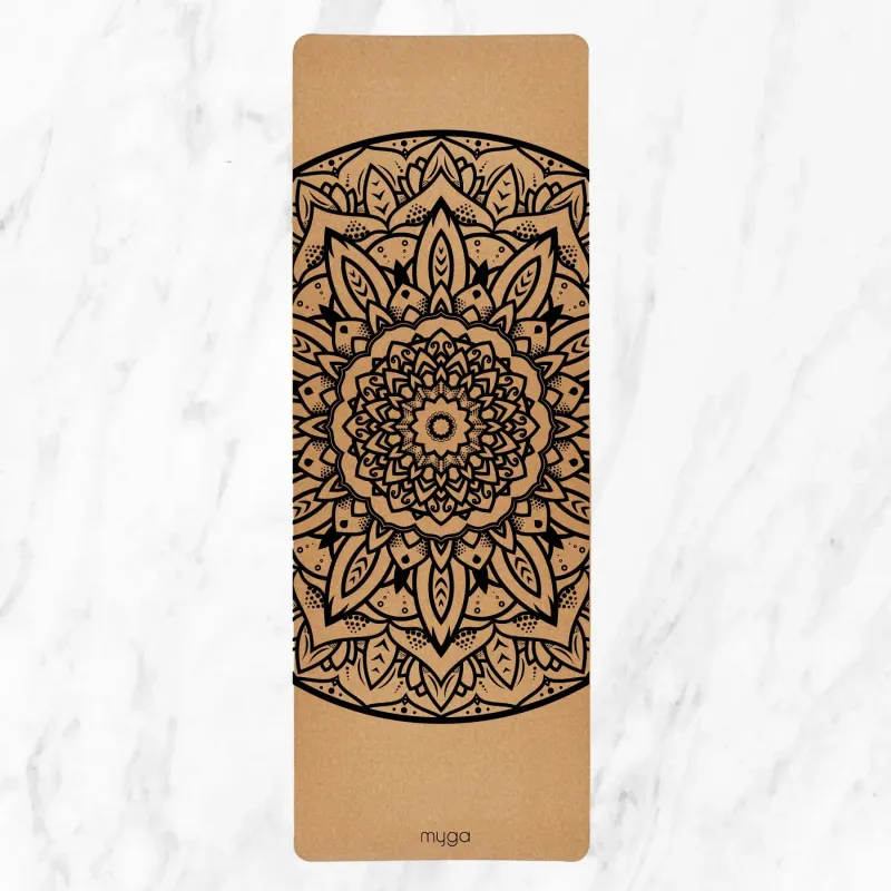 Tappeto da yoga in sughero extra large Myga Mandala