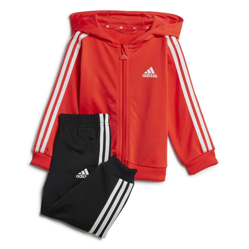 Tuta da ginnastica con cappuccio Baby shiny adidas Essentials 3-Stripes