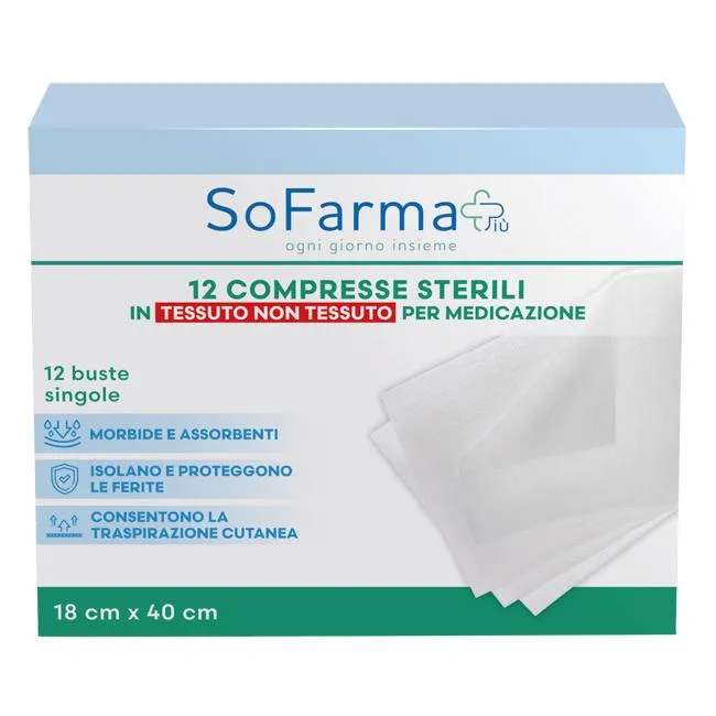 SOFARMAPIU' Compresse di TNT 18x40, Confezione da 12 Pezzi